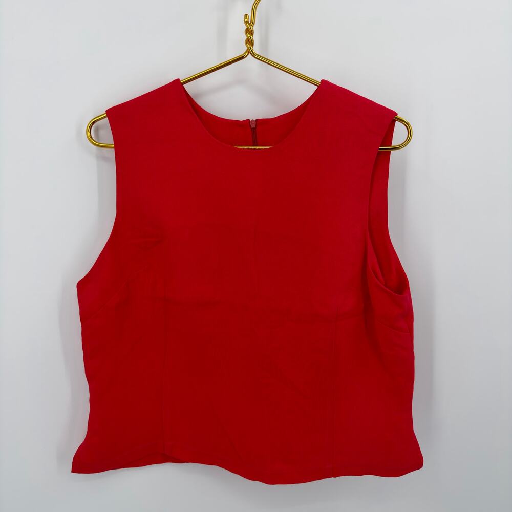 Vintage Louben Red Sleeveless Blouse - Women's Size‎ 14